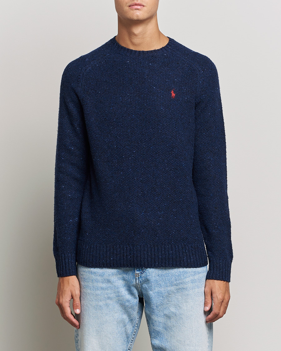 Mies | Preppy Authentic | Polo Ralph Lauren | Wool Donegal Knitted Sweater Navy