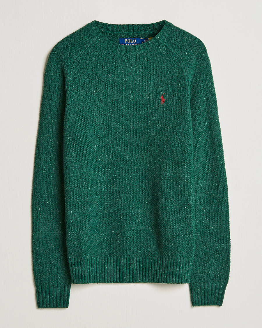 Mies | Puserot | Polo Ralph Lauren | Wool Donegal Knitted Sweater Forest Green