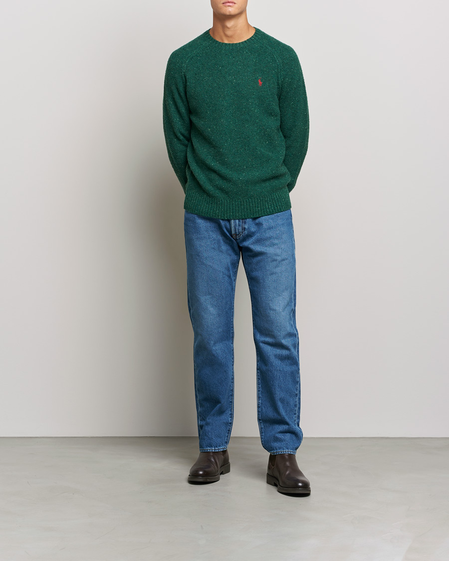 Mies | Puserot | Polo Ralph Lauren | Wool Donegal Knitted Sweater Forest Green