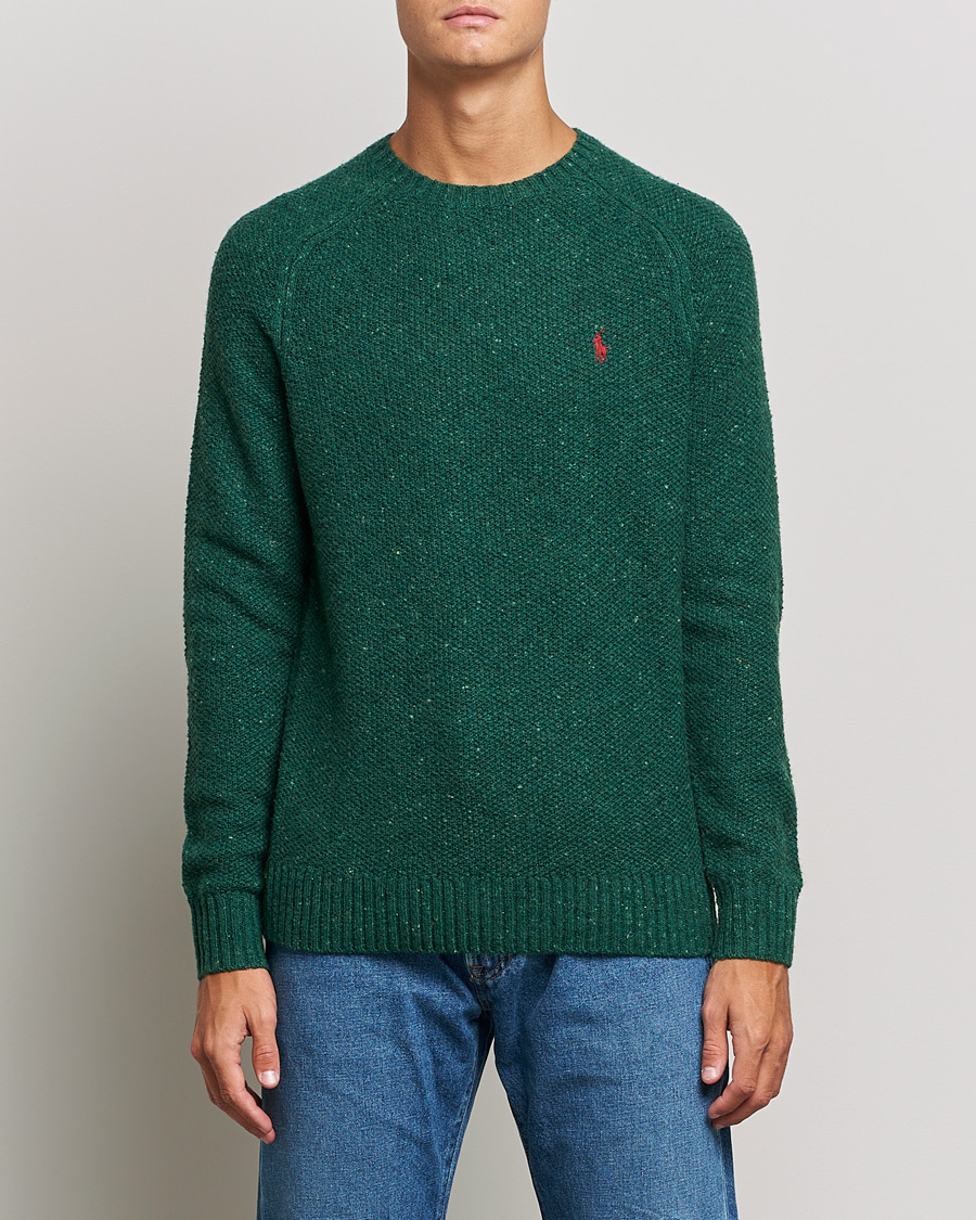 Mies | Puserot | Polo Ralph Lauren | Wool Donegal Knitted Sweater Forest Green