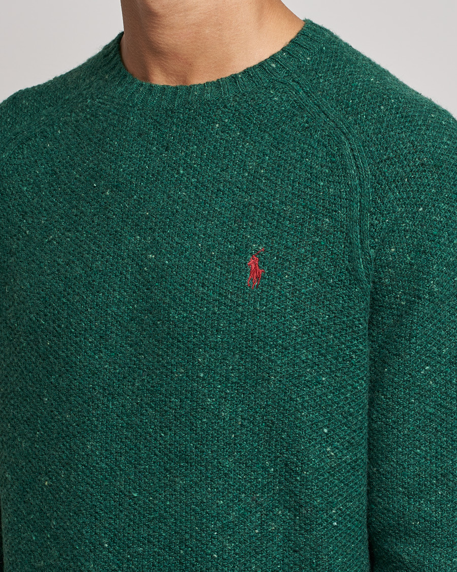 Mies | Puserot | Polo Ralph Lauren | Wool Donegal Knitted Sweater Forest Green