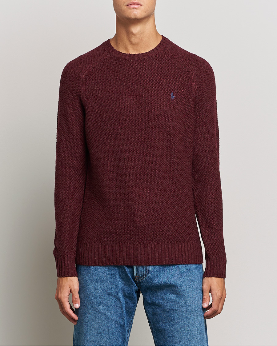 Mies | Neuleet | Polo Ralph Lauren | Wool Donegal Knitted Sweater Burgundy
