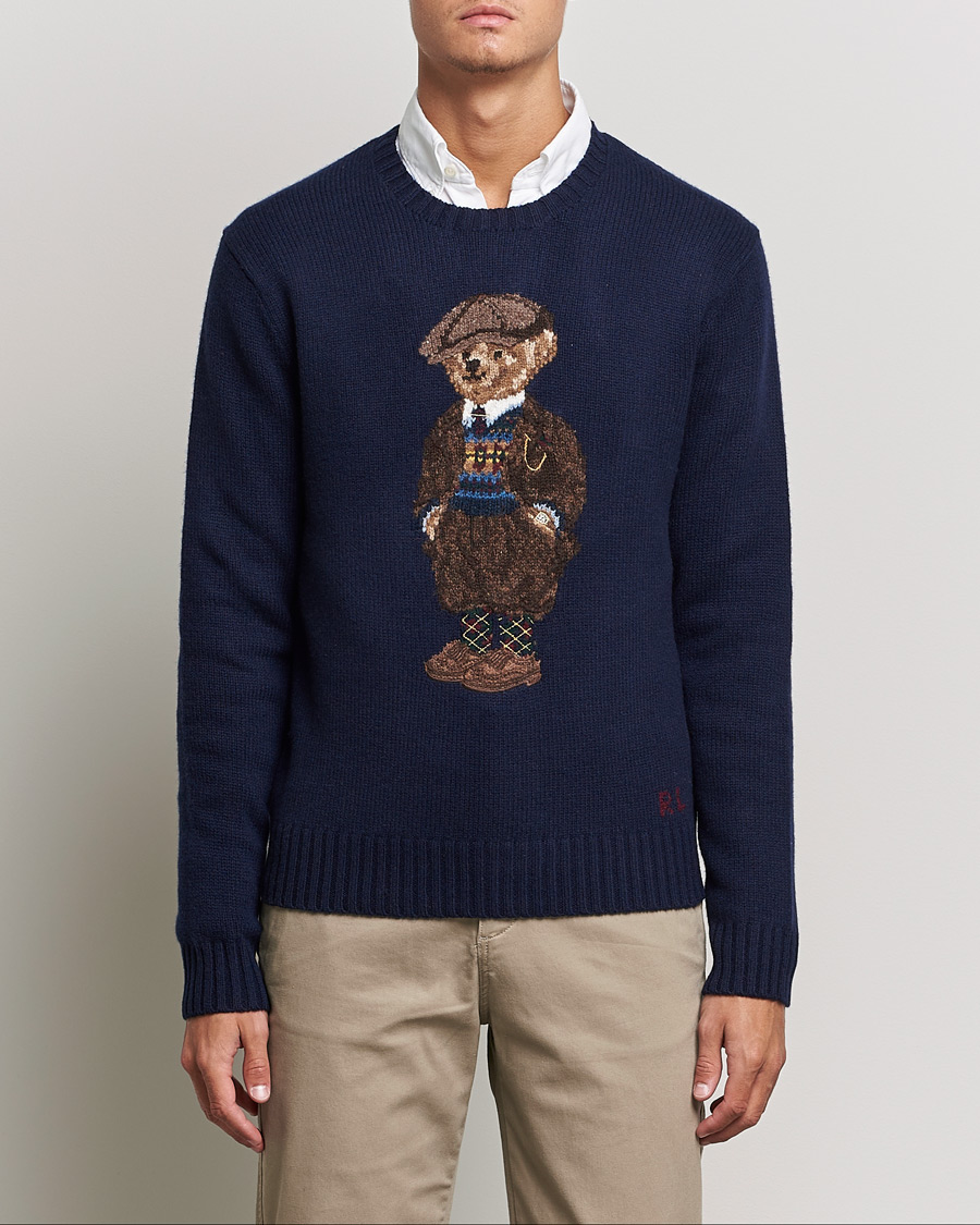Mies | Puserot | Polo Ralph Lauren | Wool Heritage Bear Knitted Sweater Navy