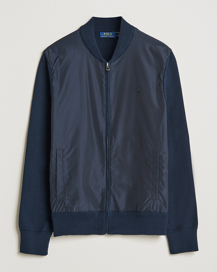 Mies | Puserot | Polo Ralph Lauren | Cotton Hybrid Full-Zip Sweater Piper Navy