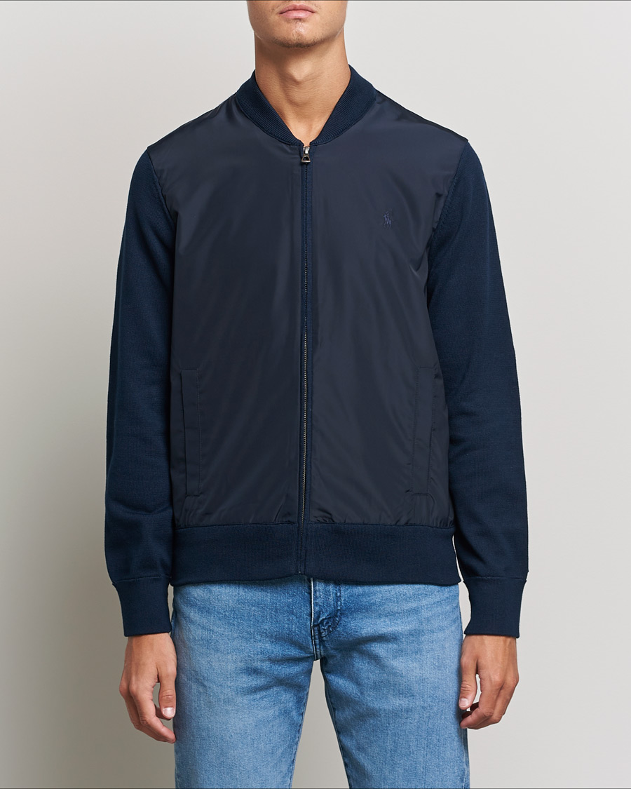 Mies | Puserot | Polo Ralph Lauren | Cotton Hybrid Full-Zip Sweater Piper Navy