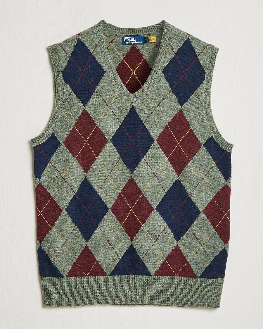 Mies | Puserot | Polo Ralph Lauren | Wool Argyle Vest Green Multi