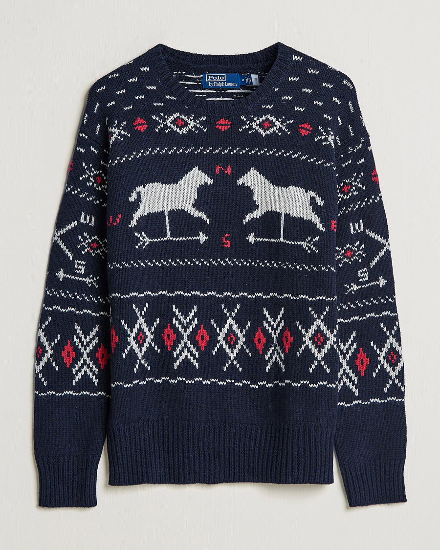 Mies | Puserot | Polo Ralph Lauren | Wool Winter Knitted Sweater Navy Multi
