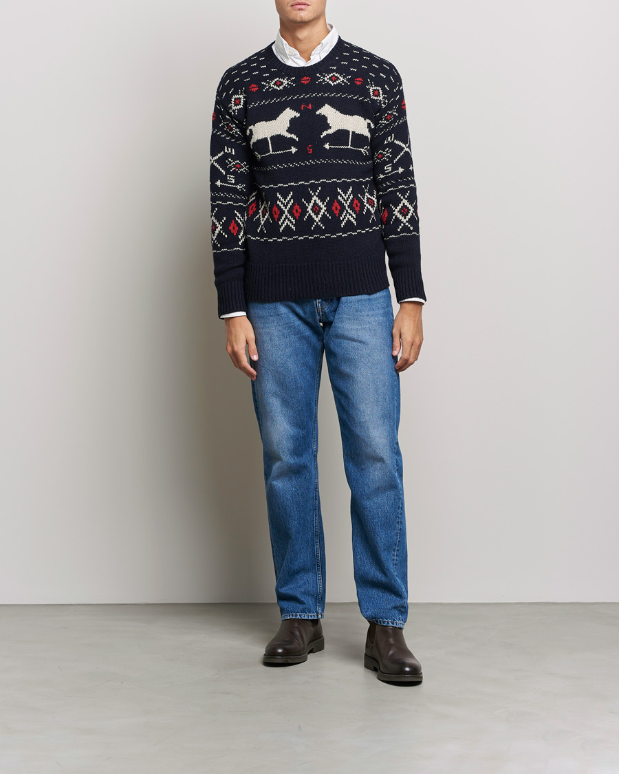 Mies | Puserot | Polo Ralph Lauren | Wool Winter Knitted Sweater Navy Multi