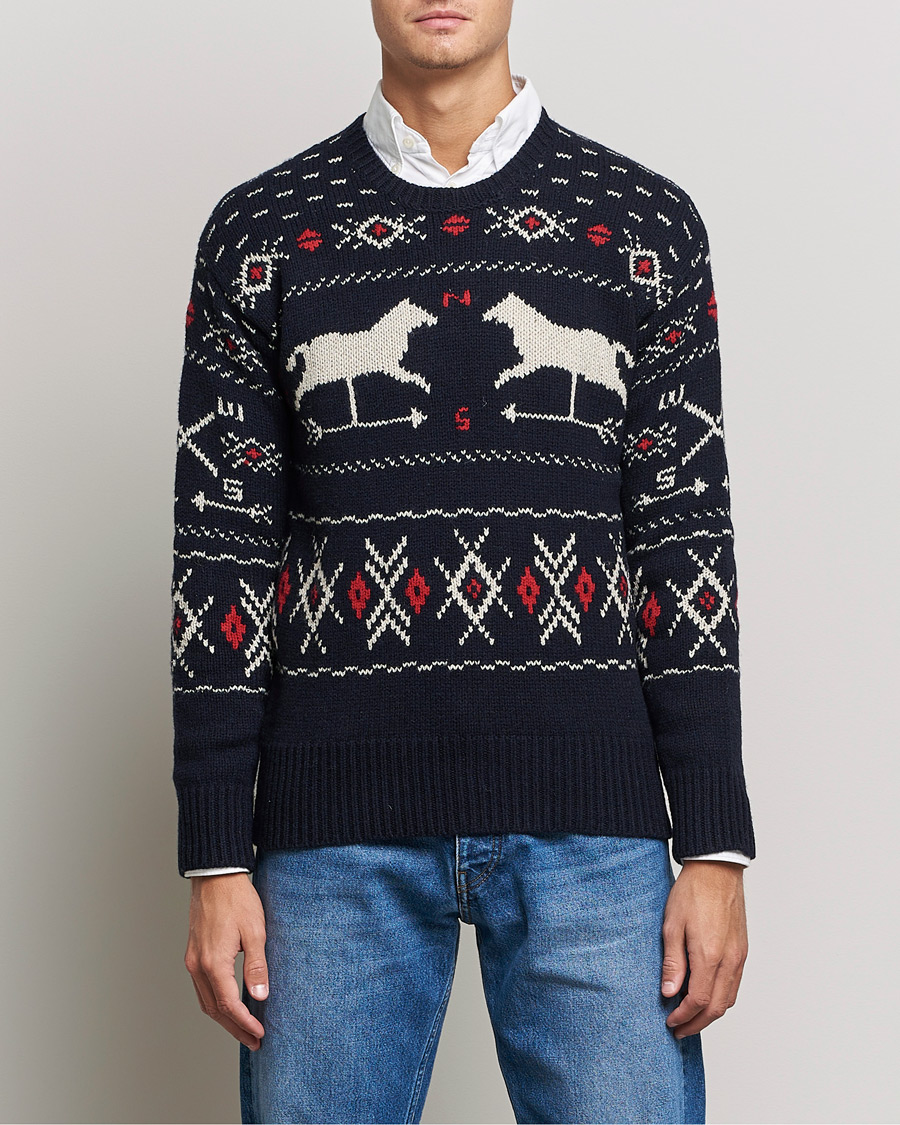 Mies | Puserot | Polo Ralph Lauren | Wool Winter Knitted Sweater Navy Multi