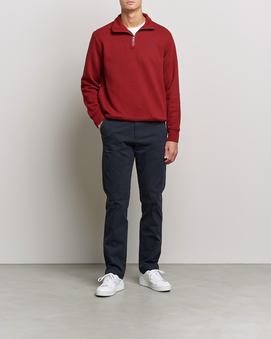 Mies | Puserot | Polo Ralph Lauren | Fleece Jersey Half Zip Holiday Red