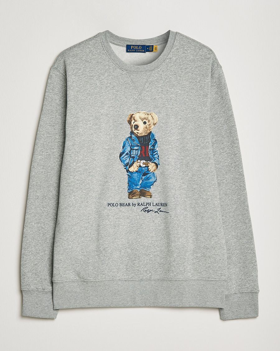 Mies | Puserot | Polo Ralph Lauren | Printed Denim Bear Sweatshirt Andover Heather
