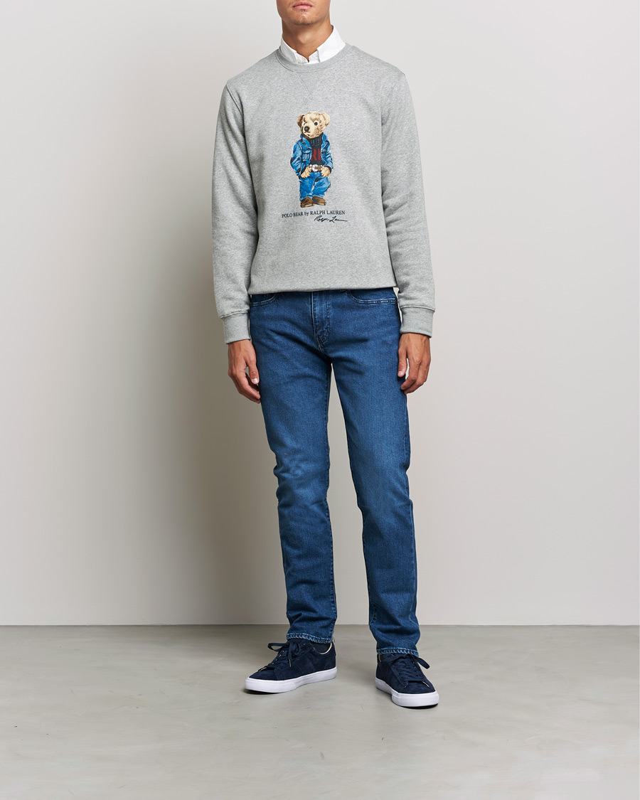 Mies | Harmaat collepuserot | Polo Ralph Lauren | Printed Denim Bear Sweatshirt Andover Heather