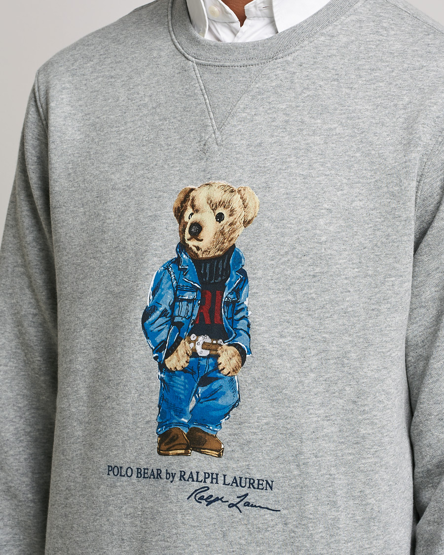 Mies | Puserot | Polo Ralph Lauren | Printed Denim Bear Sweatshirt Andover Heather