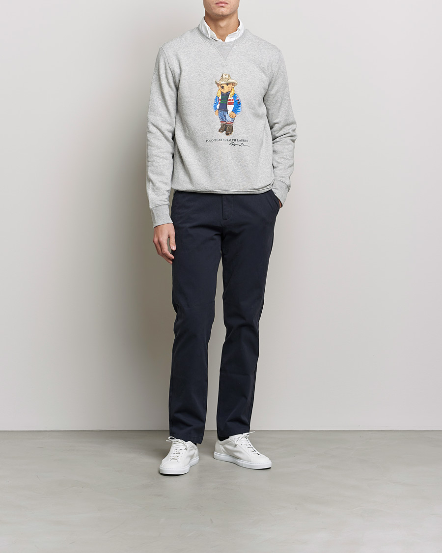 Mies | Puserot | Polo Ralph Lauren | Printed Denim Bear Sweatshirt Andover Heather