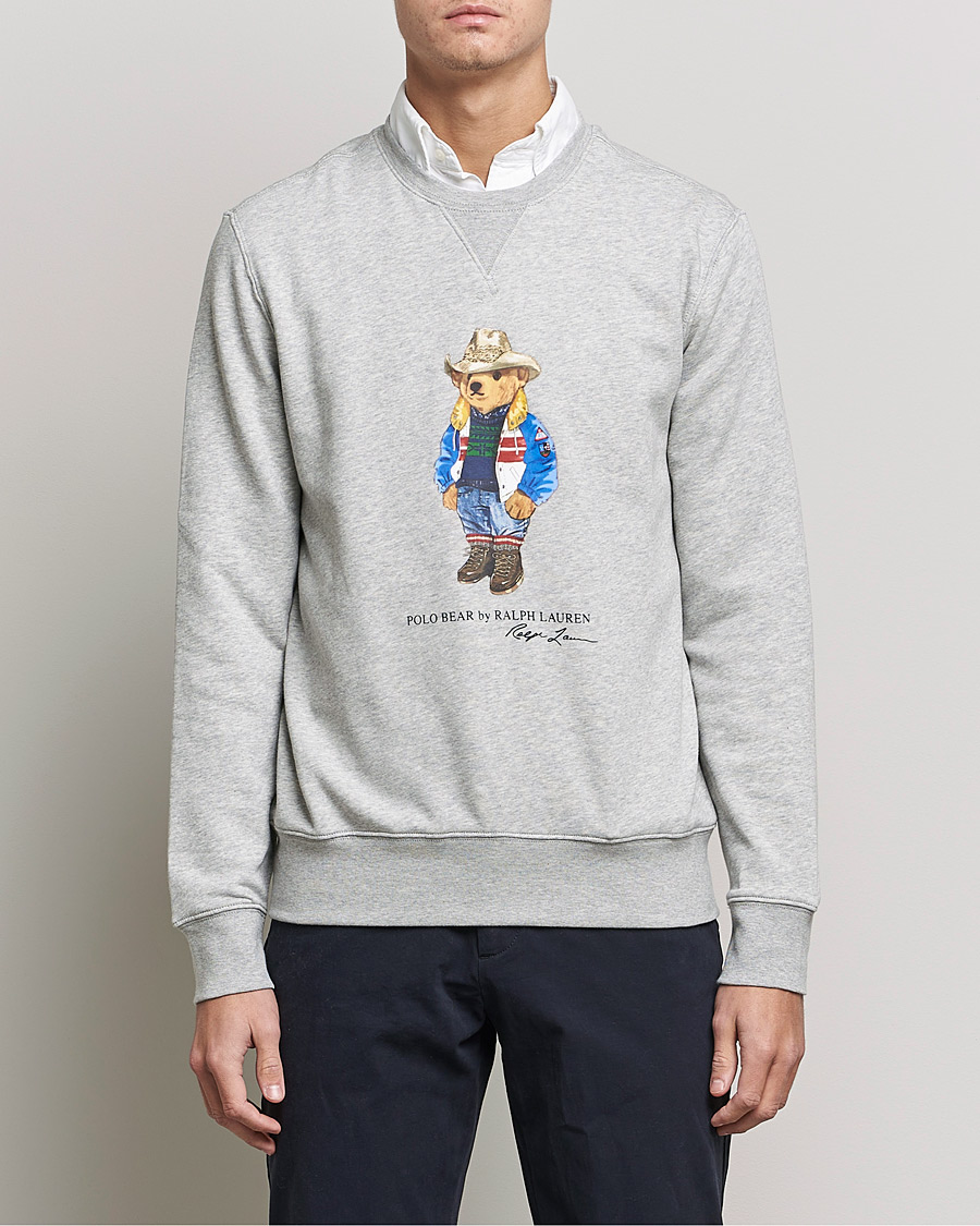 Mies | Puserot | Polo Ralph Lauren | Printed Denim Bear Sweatshirt Andover Heather