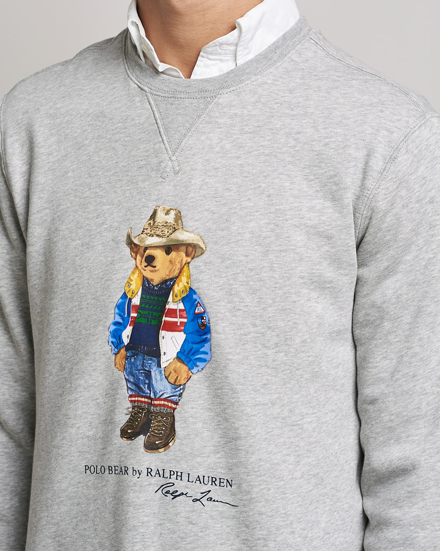 Mies | Puserot | Polo Ralph Lauren | Printed Denim Bear Sweatshirt Andover Heather