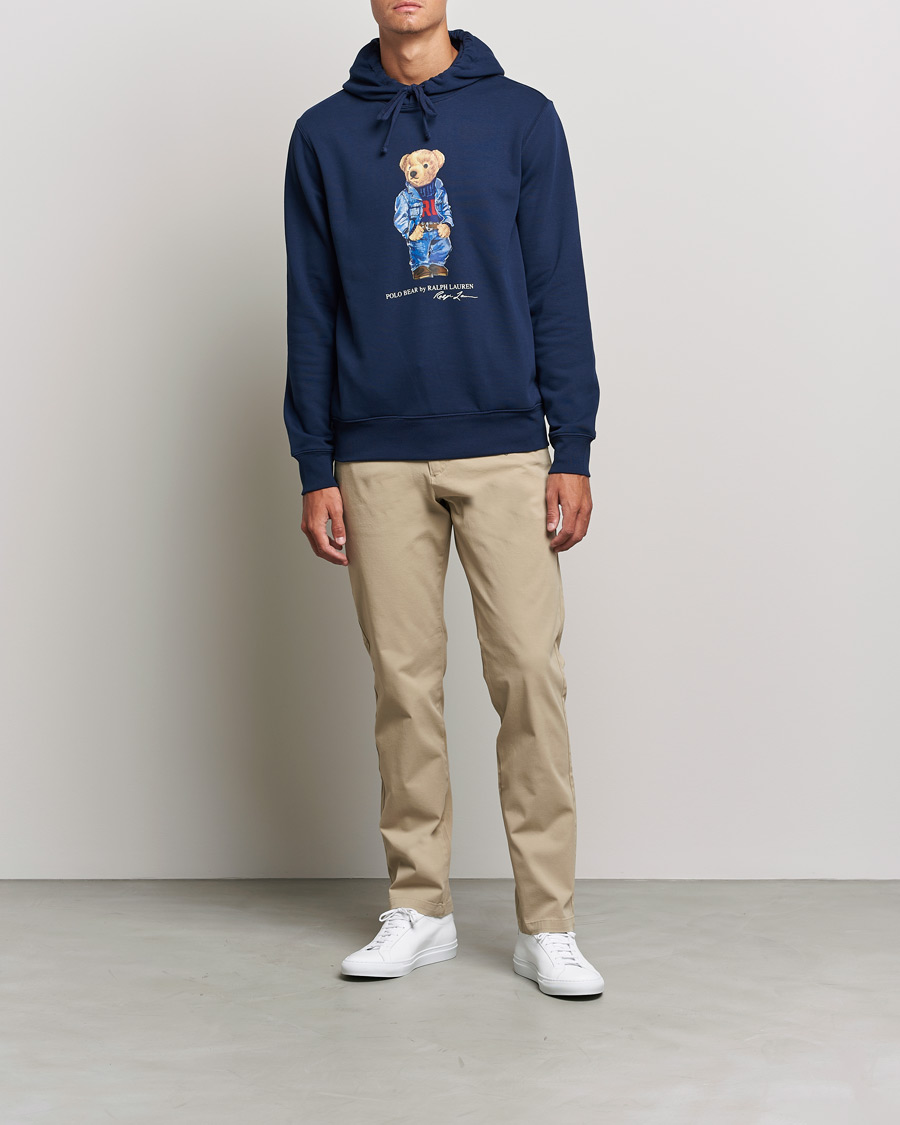 Mies | Puserot | Polo Ralph Lauren | Printed Denim Bear Hoodie Cruise Navy