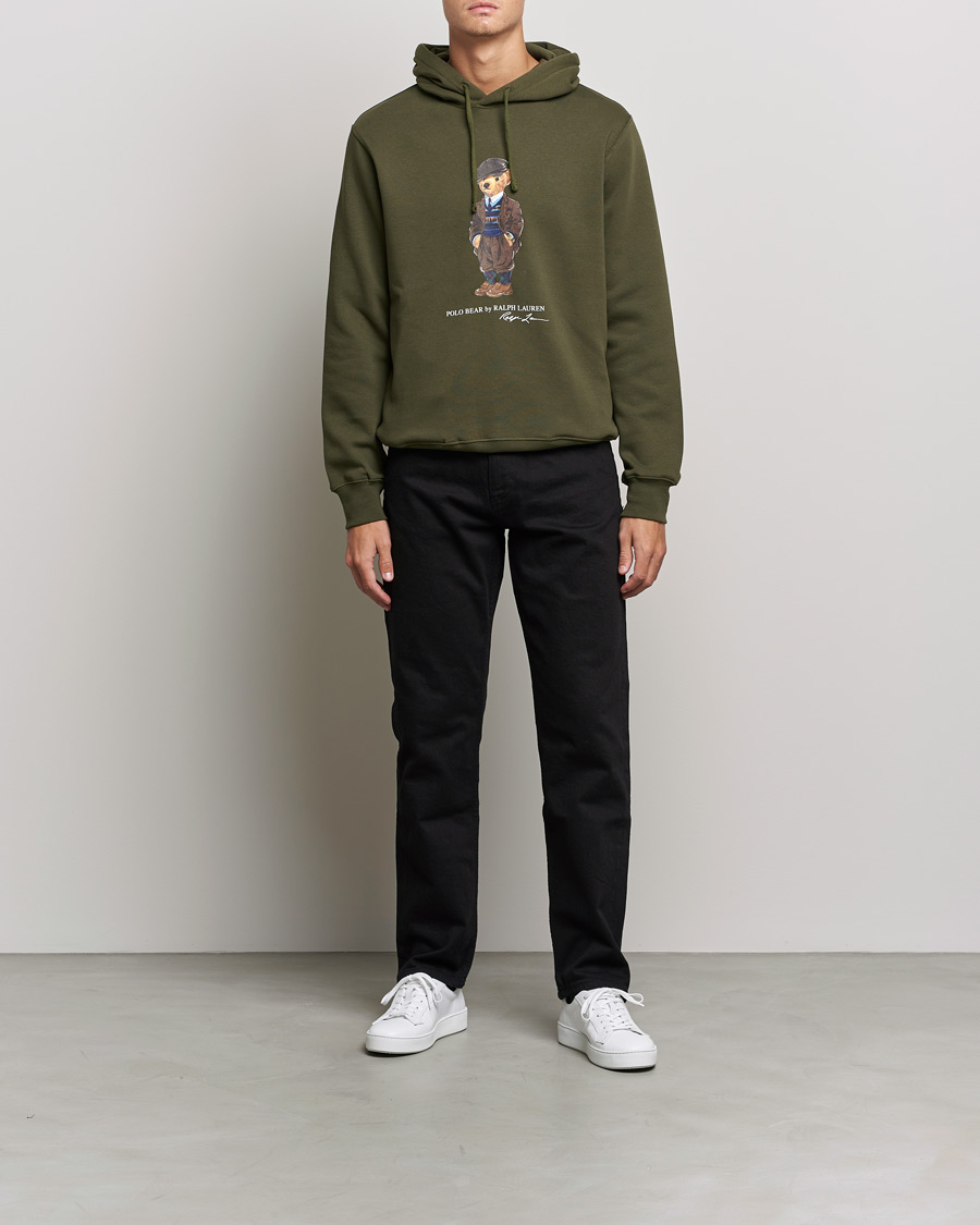 Mies | Puserot | Polo Ralph Lauren | Printed Denim Bear Hoodie Army Olive