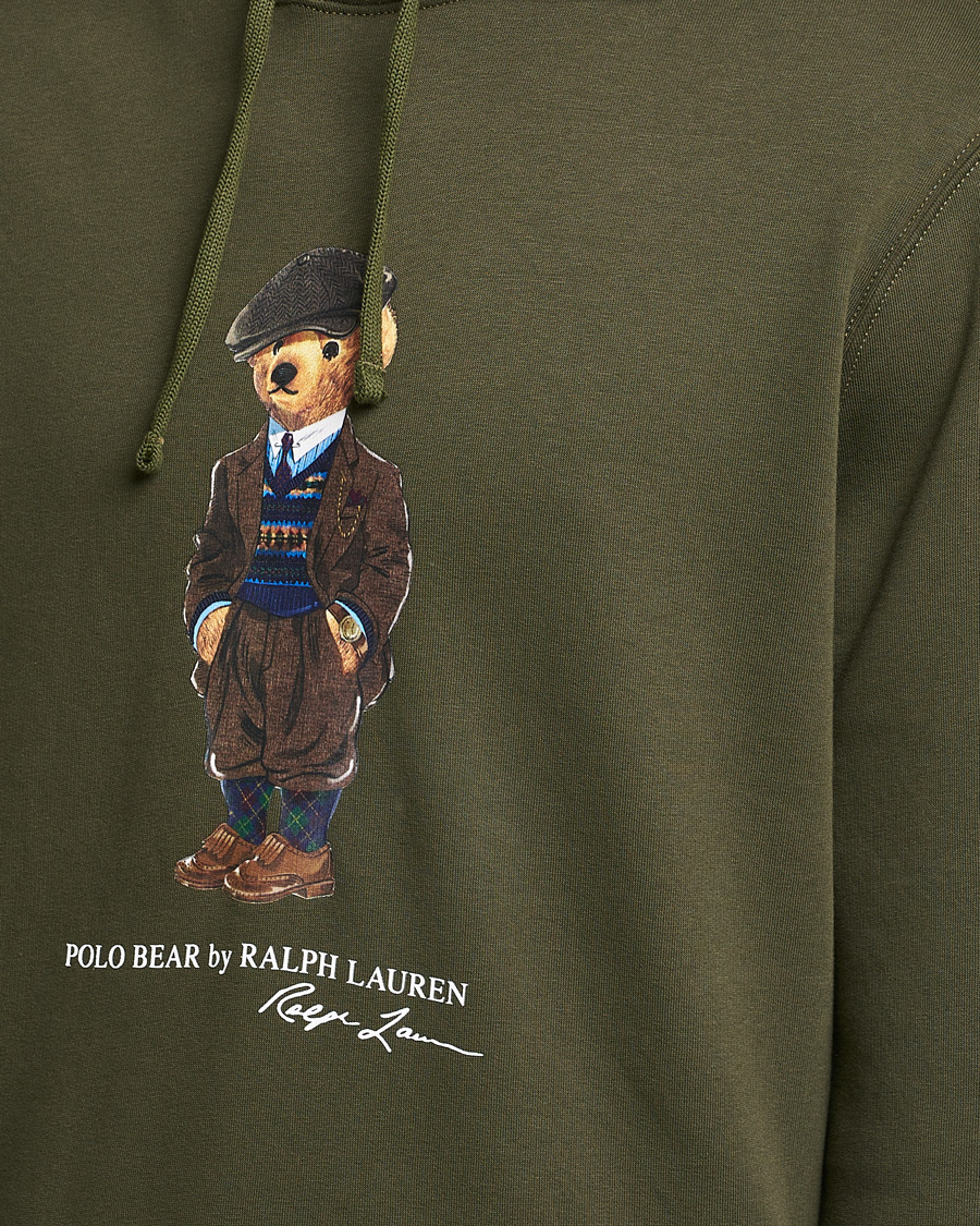 Mies | Puserot | Polo Ralph Lauren | Printed Denim Bear Hoodie Army Olive