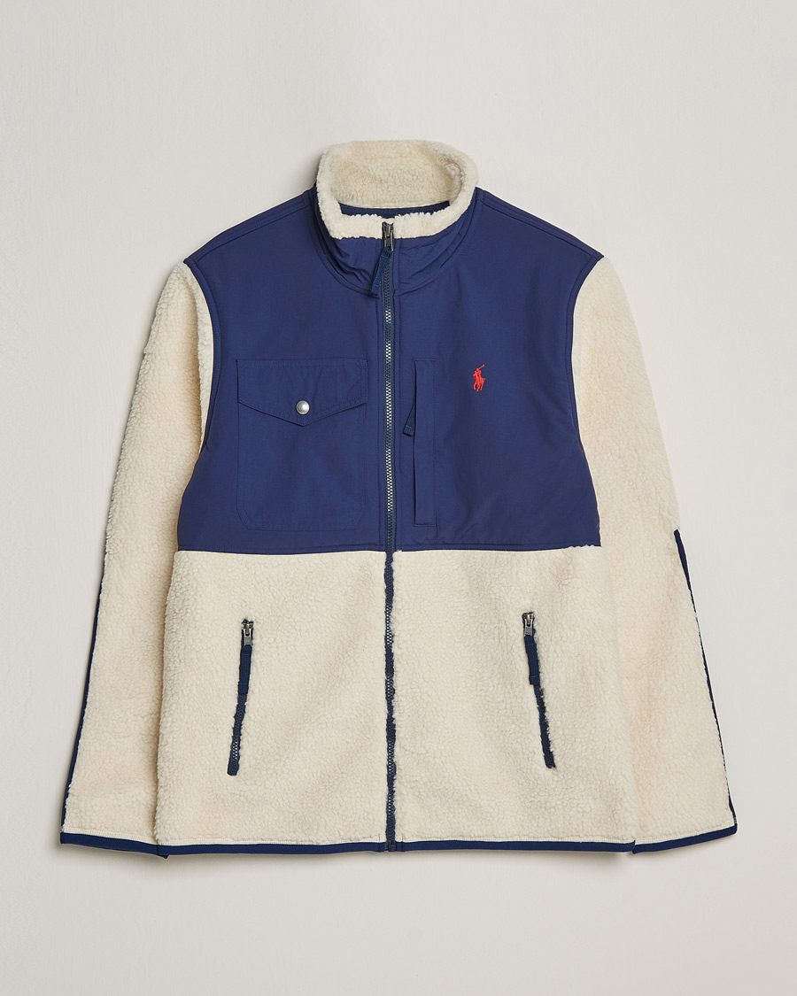 Mies | Puserot | Polo Ralph Lauren | Bonded Sherpa Full Zip Sweater Creme/Navy