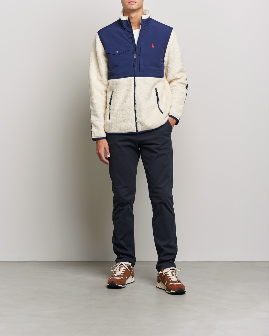 Mies | Puserot | Polo Ralph Lauren | Bonded Sherpa Full Zip Sweater Creme/Navy