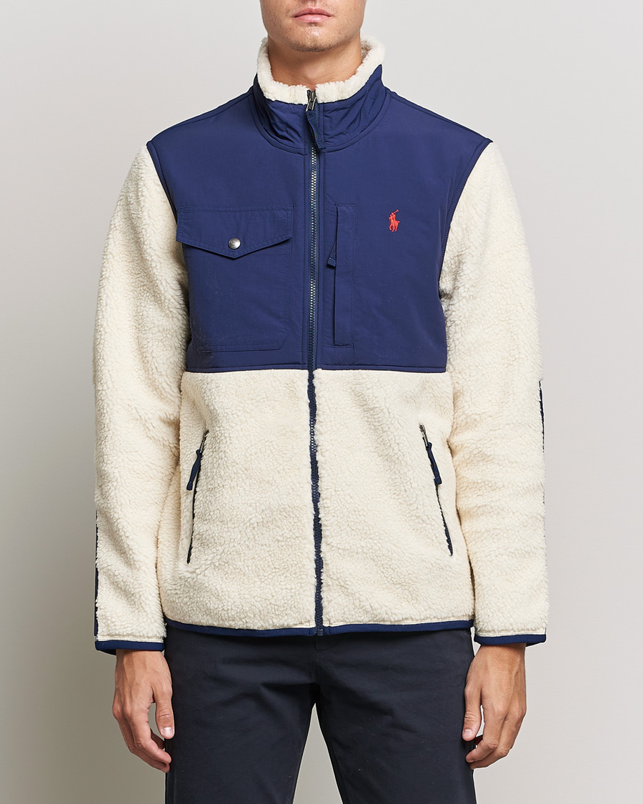 Mies | Puserot | Polo Ralph Lauren | Bonded Sherpa Full Zip Sweater Creme/Navy