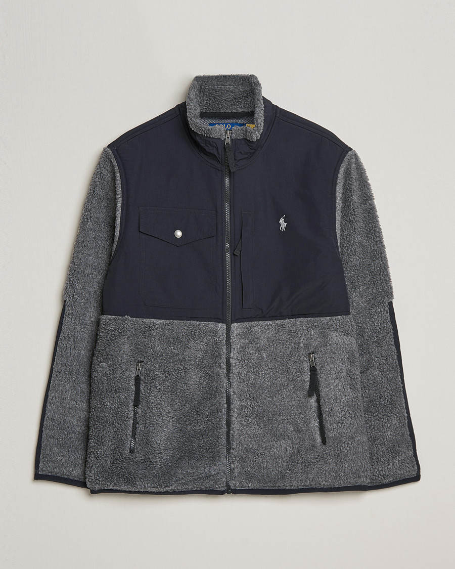 Mies | Puserot | Polo Ralph Lauren | Bonded Sherpa Full Zip Sweater Charcoal/Black