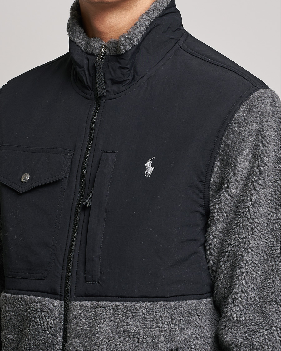 Mies | Puserot | Polo Ralph Lauren | Bonded Sherpa Full Zip Sweater Charcoal/Black