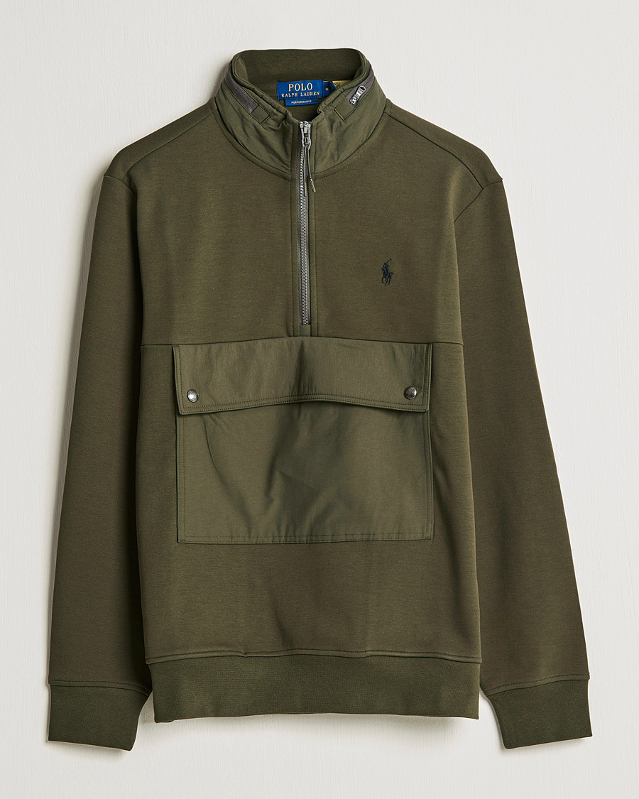 Mies | Puserot | Polo Ralph Lauren | Double Knit Pocket Half Zip Sweater Company Olive
