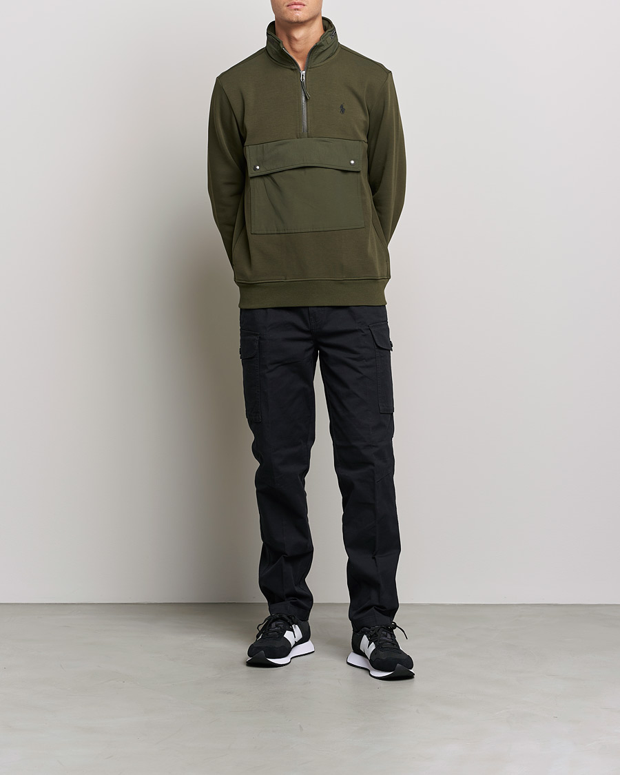 Mies | Puserot | Polo Ralph Lauren | Double Knit Pocket Half Zip Sweater Company Olive