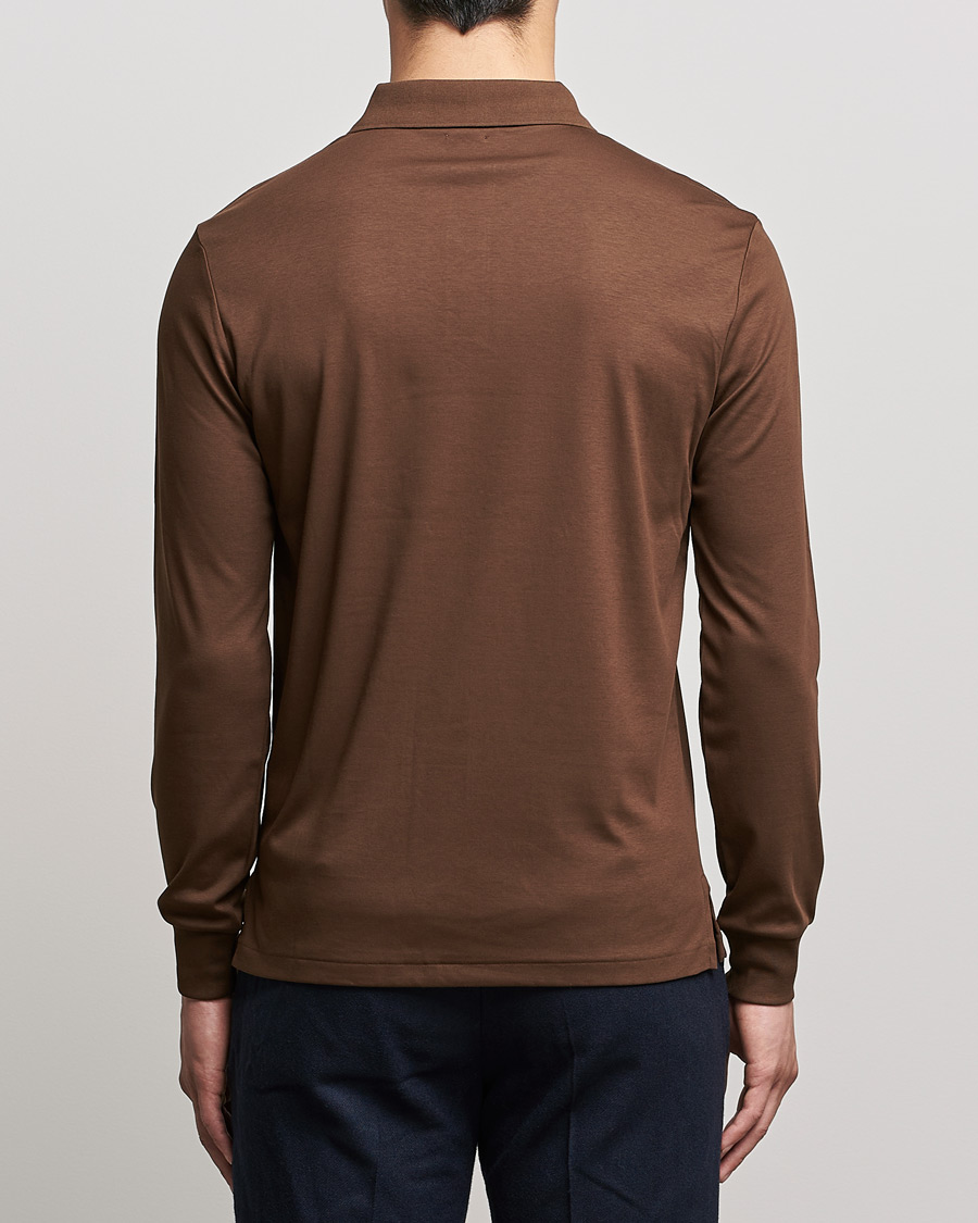 Mies | Puserot | Polo Ralph Lauren | Luxury Pima Cotton Long Sleeve Polo American Brown
