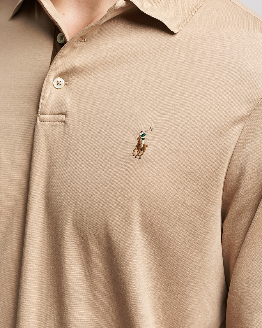 Mies | Puserot | Polo Ralph Lauren | Luxury Pima Cotton Long Sleeve Polo Vintage Khaki