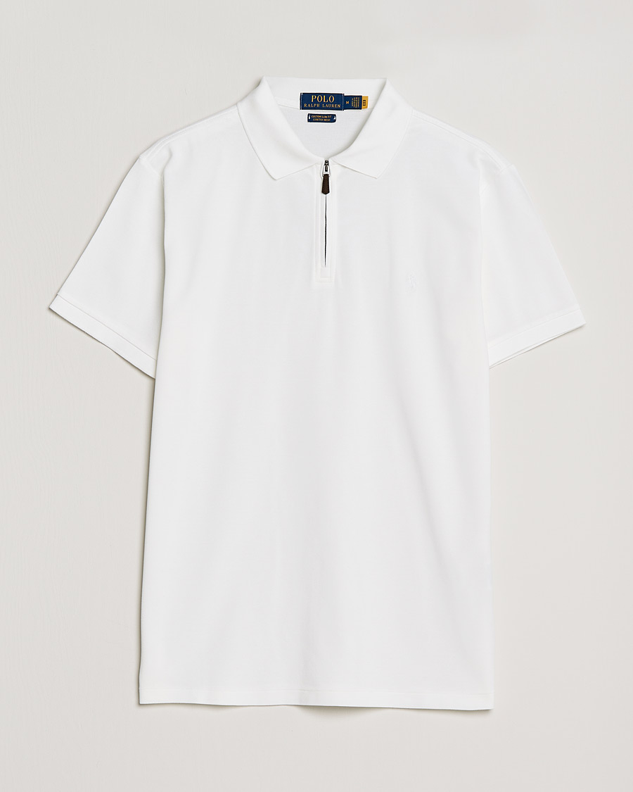 Miehet |  | Polo Ralph Lauren | Custom Slim Fit Half Zip Polo White