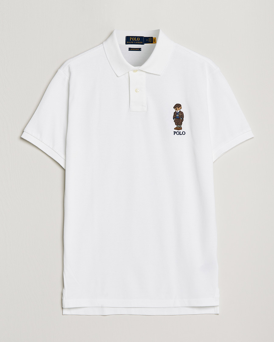Mies | Pikeet | Polo Ralph Lauren | Custom Slim Fit Denim Bear Polo White