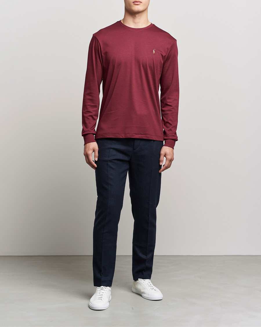 Mies | T-paidat | Polo Ralph Lauren | Luxury Pima Cotton Long Sleeve Tee Classic Wine