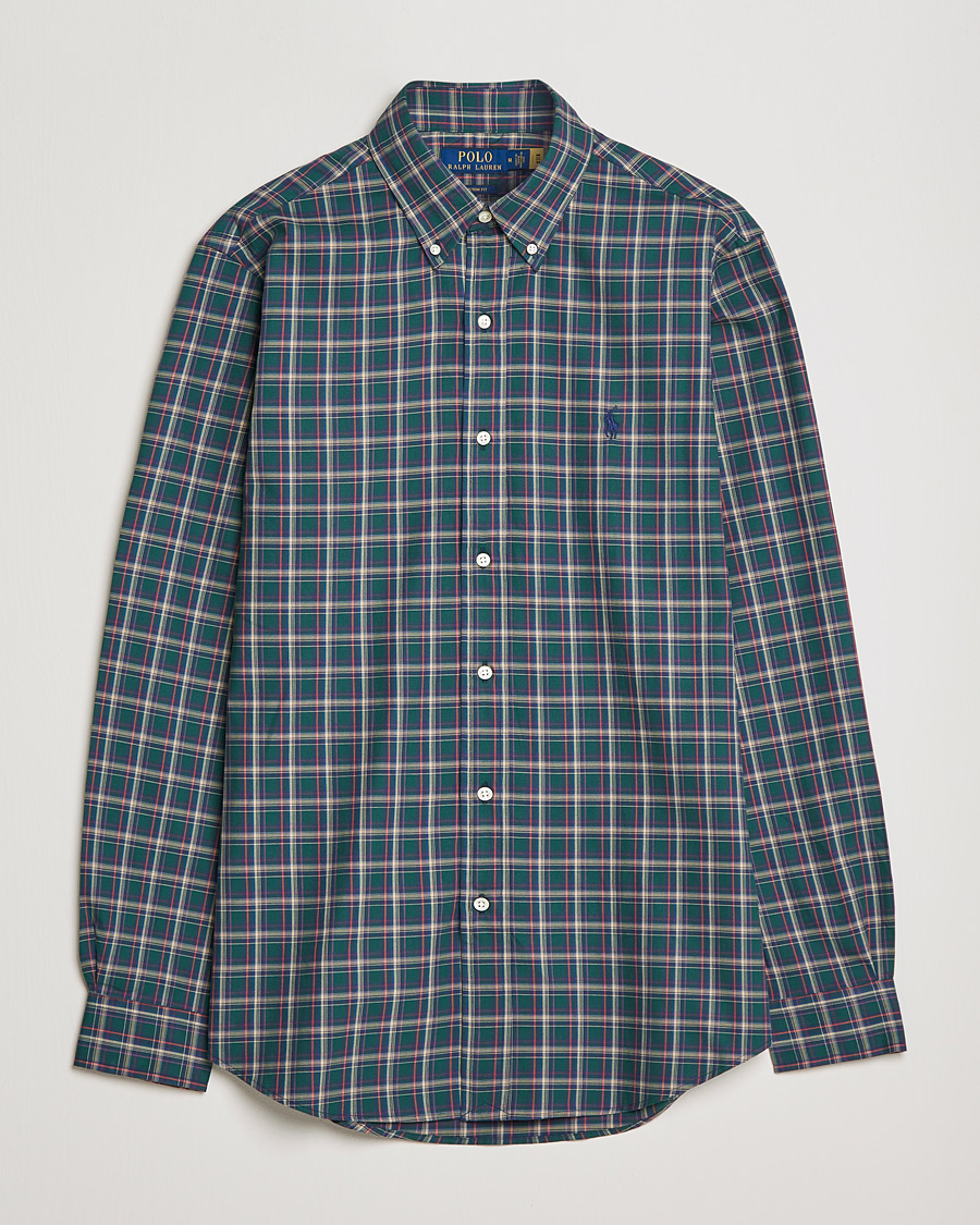Miehet |  | Polo Ralph Lauren | Custom Fit Twill Checked Shirt Green/Cream