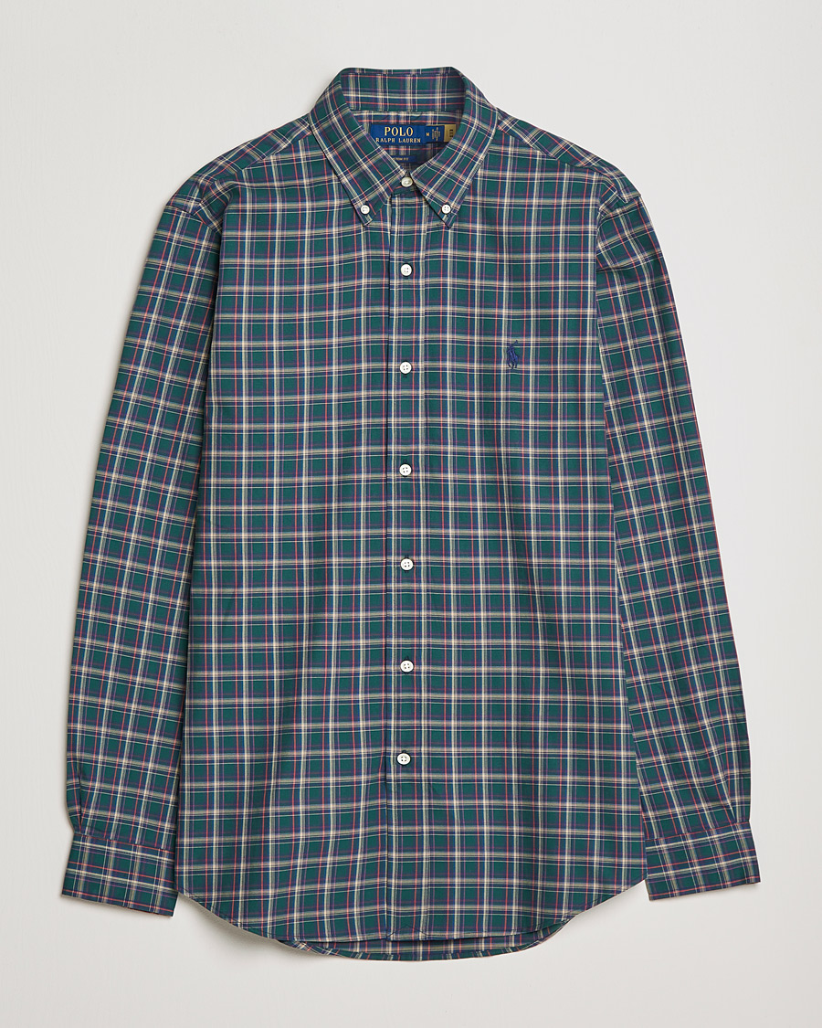 Mies | Kauluspaidat | Polo Ralph Lauren | Custom Fit Twill Checked Shirt Green/Cream