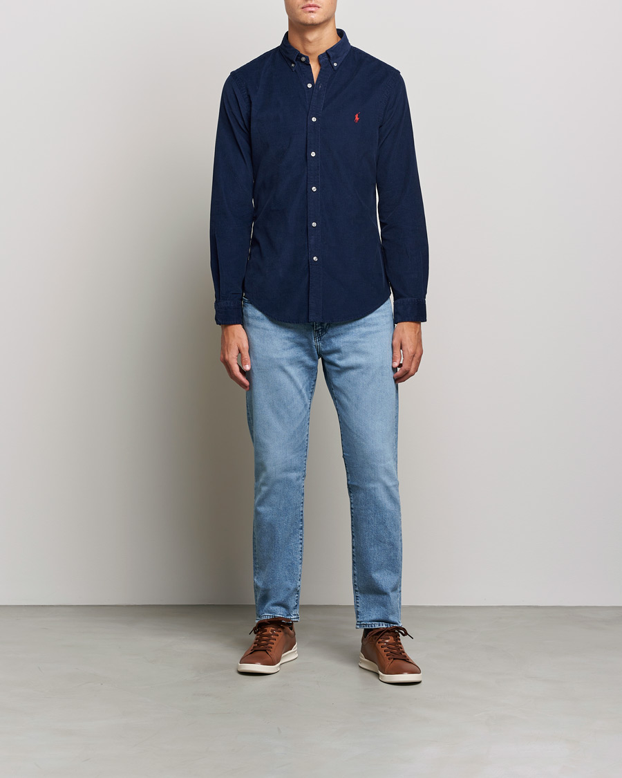 Mies | Kauluspaidat | Polo Ralph Lauren | Slim Fit Corduroy Shirt Newport Navy