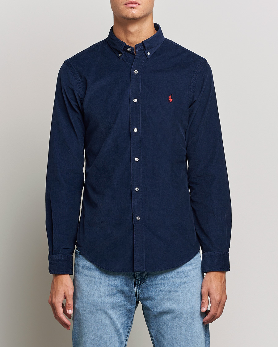 Mies | Kauluspaidat | Polo Ralph Lauren | Slim Fit Corduroy Shirt Newport Navy