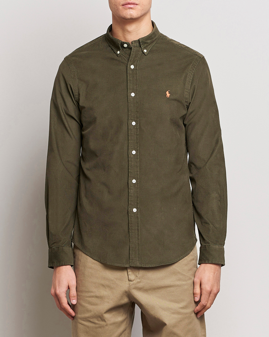 Mies | Kauluspaidat | Polo Ralph Lauren | Slim Fit Corduroy Shirt Canopy Olive
