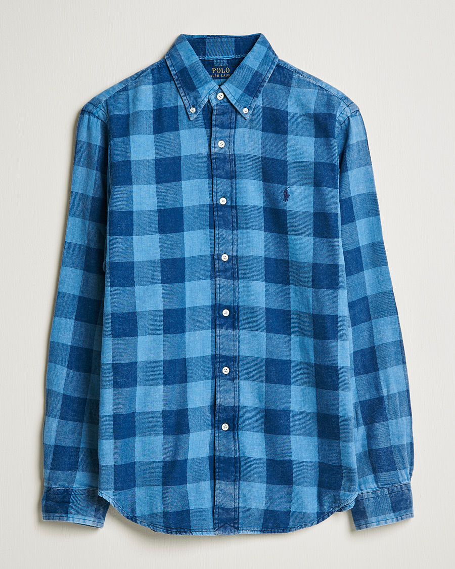 Mies | Kauluspaidat | Polo Ralph Lauren | Custom Fit Double Faced Checked Shirt Blue/Black