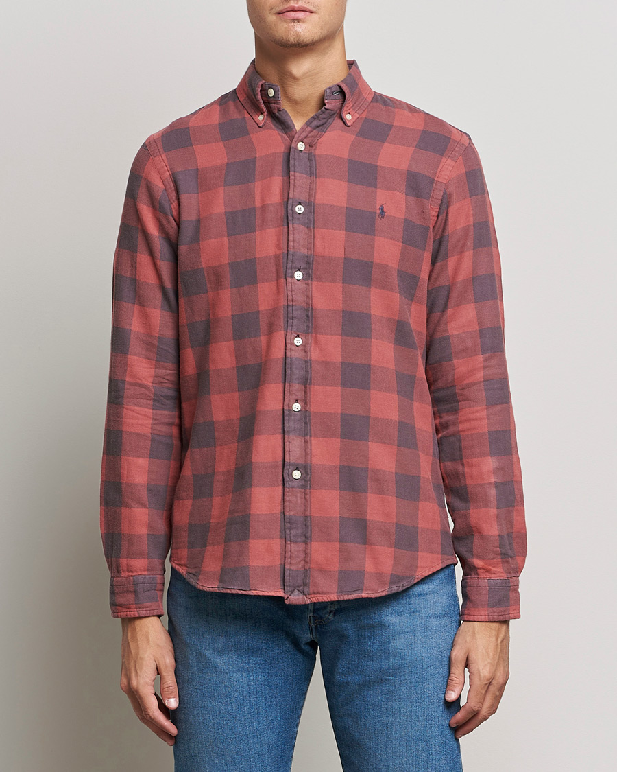 Mies | Kauluspaidat | Polo Ralph Lauren | Custom Fit Double Faced Checked Shirt Red/Black