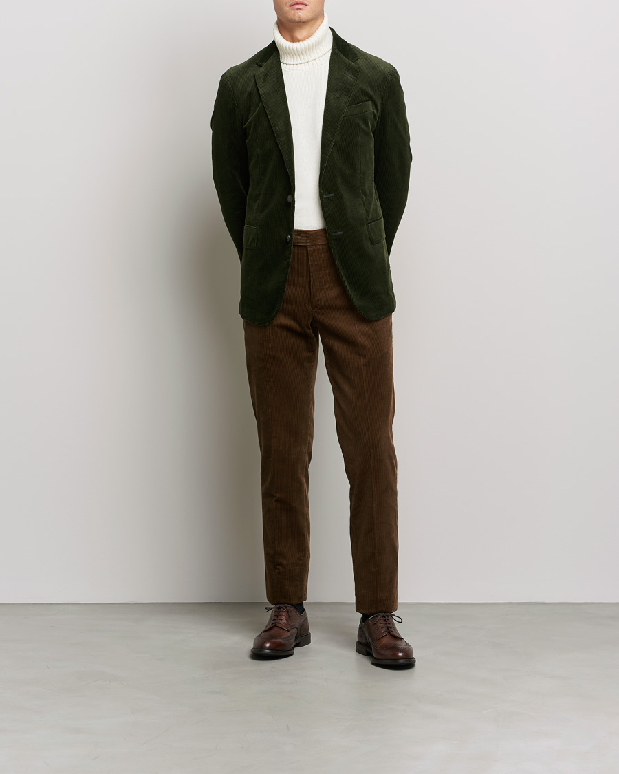 Mies | Vakosamettihousut | Polo Ralph Lauren | Corduroy Pleated Drawstring Trousers Snuff