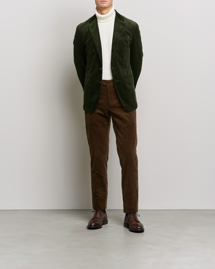 Mies | Housut | Polo Ralph Lauren | Corduroy Pleated Drawstring Trousers Snuff