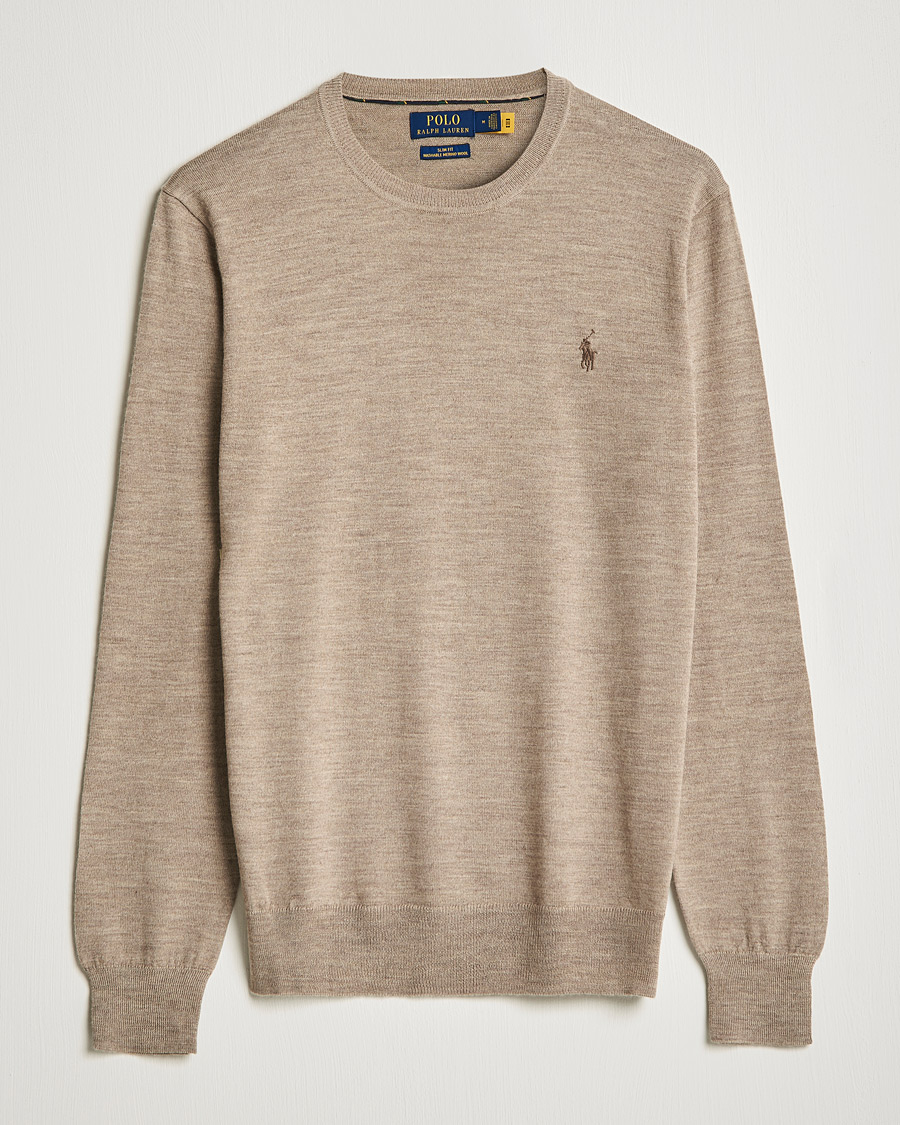 Mies | Puserot | Polo Ralph Lauren | Merino Crew Neck Pullover Light Walnut Heather