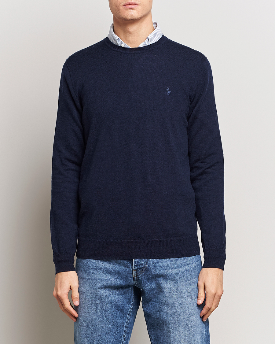 Mies | Puserot | Polo Ralph Lauren | Merino Crew Neck Pullover Hunter Navy