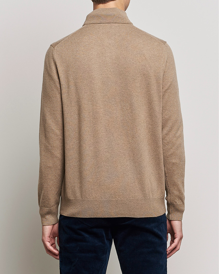 Mies | Puserot | Polo Ralph Lauren | Merino Half Zip Sweater Honey Brown Heather