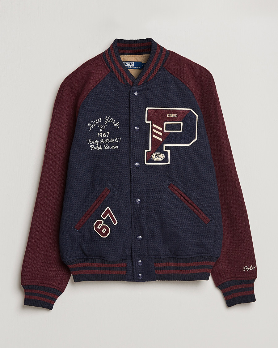 Mies | Takit | Polo Ralph Lauren | Varsity Lined Bomber Jacket Hunter Navy/Rich Ruby