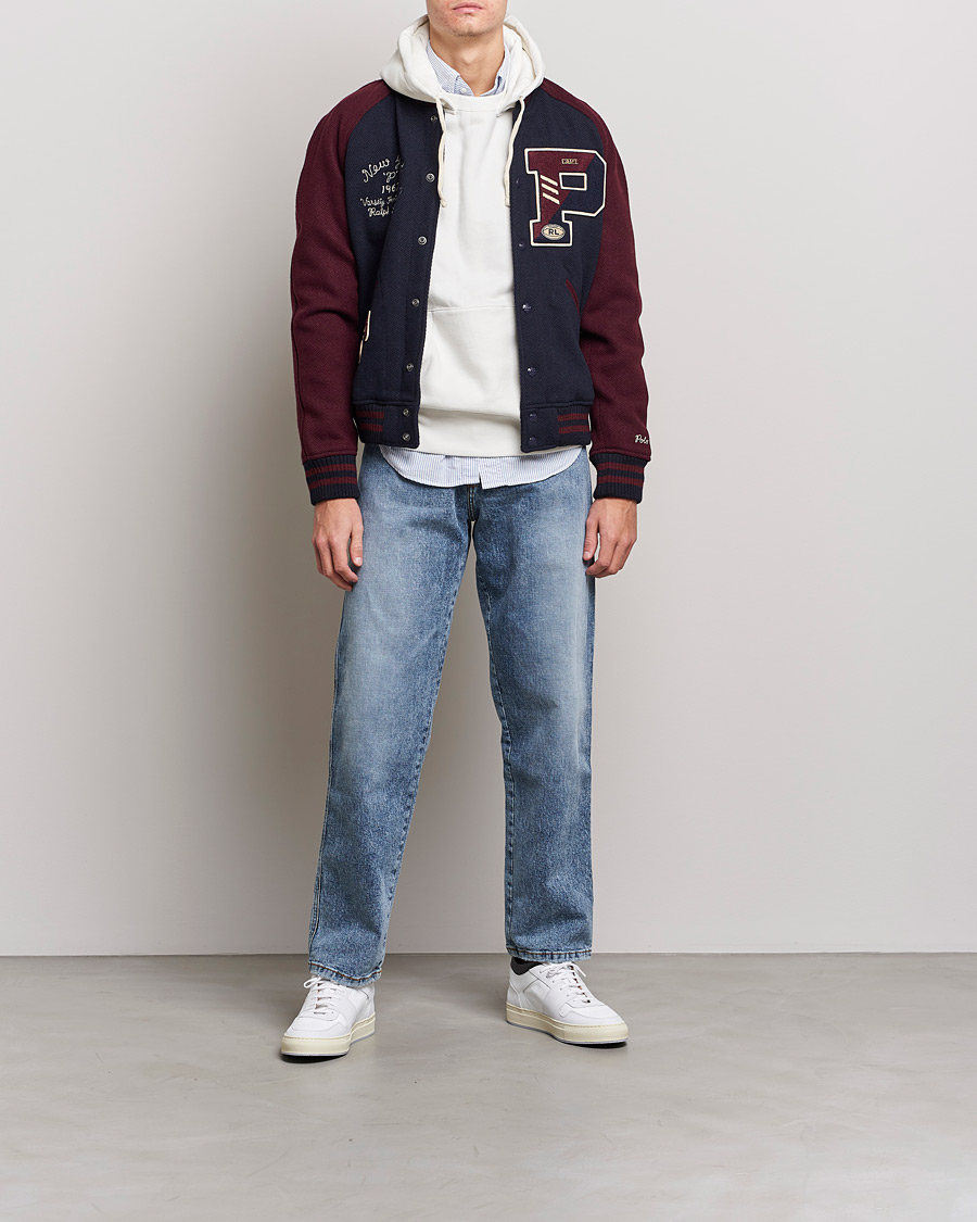 Mies | Takit | Polo Ralph Lauren | Varsity Lined Bomber Jacket Hunter Navy/Rich Ruby