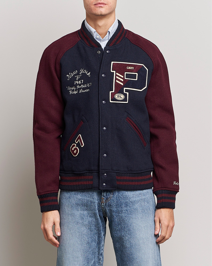 Mies | Takit | Polo Ralph Lauren | Varsity Lined Bomber Jacket Hunter Navy/Rich Ruby